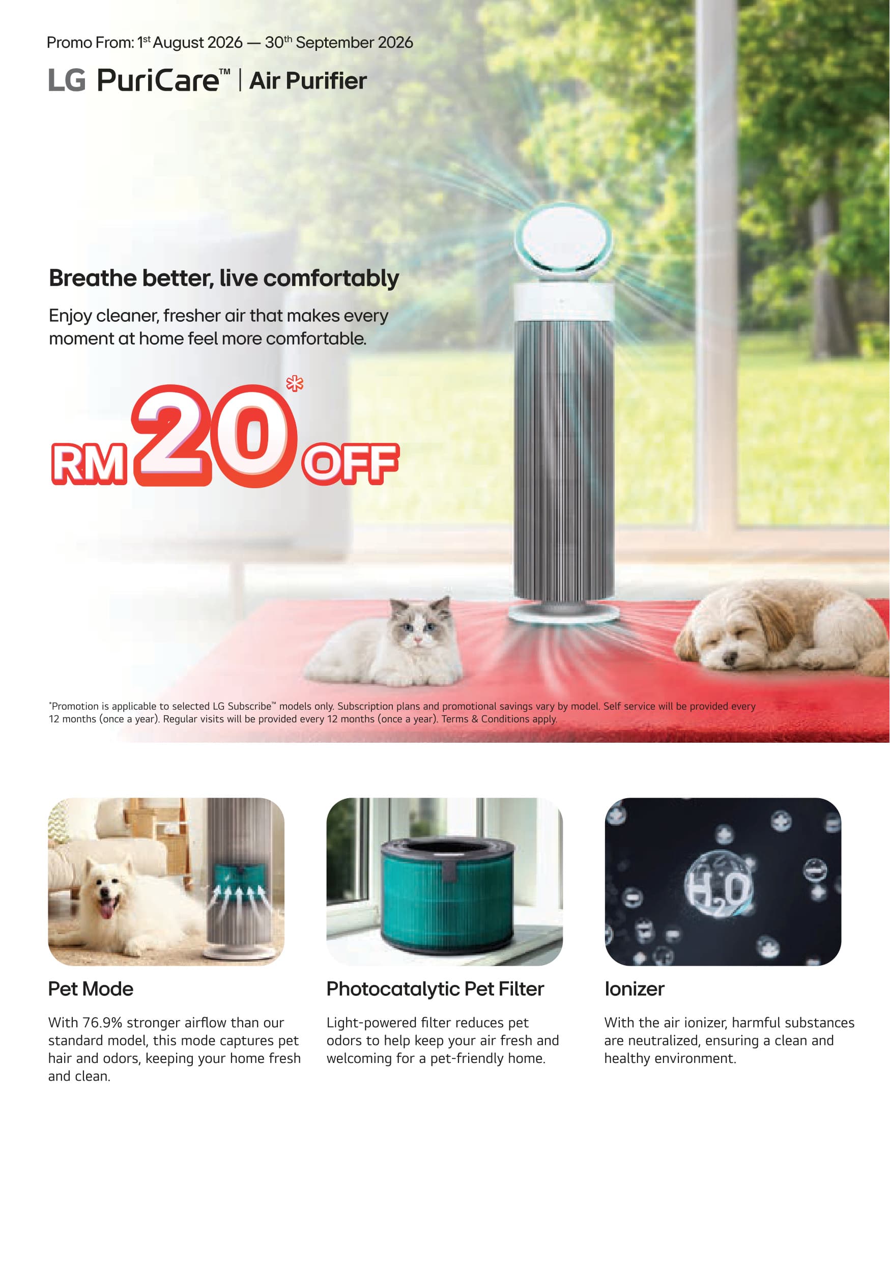 LG PuriCare Air Purifiers - Save RM20 OFF Monthly for Entire Contract